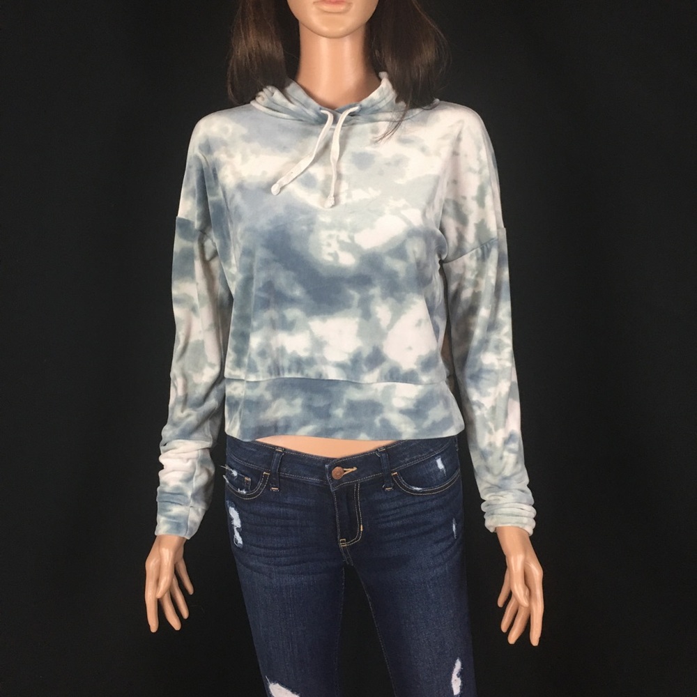 SO Tie Dye Cropped Pullover Hoodie